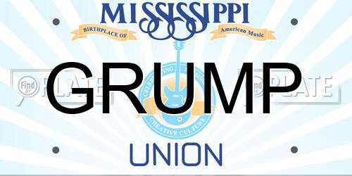 GRUMP Mississippi License Plate