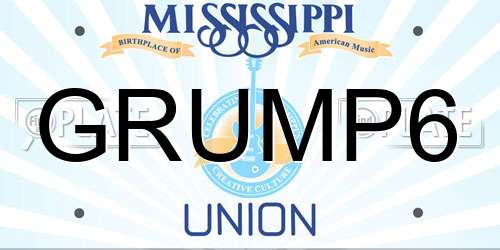 GRUMP6 Mississippi License Plate