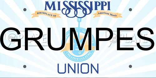 GRUMPES Mississippi License Plate