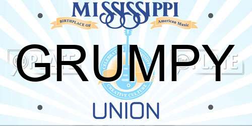 GRUMPY Mississippi License Plate