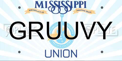 GRUUVY Mississippi License Plate