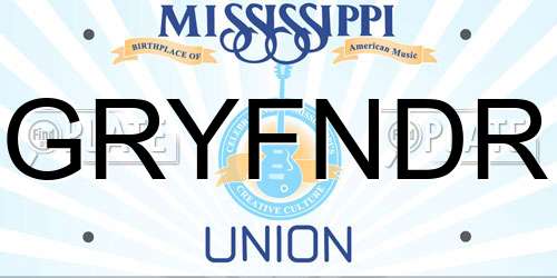 GRYFNDR Mississippi License Plate
