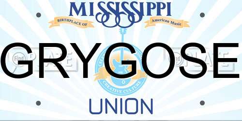 GRYGOSE Mississippi License Plate