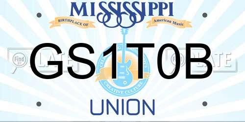GS1T0B Mississippi License Plate