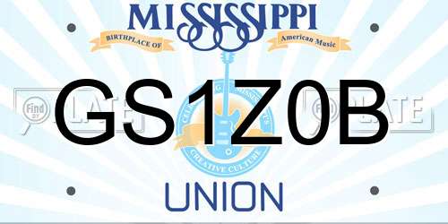 GS1Z0B Mississippi License Plate