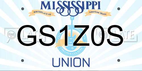 GS1Z0S Mississippi License Plate