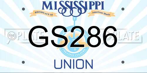 GS286 Mississippi License Plate