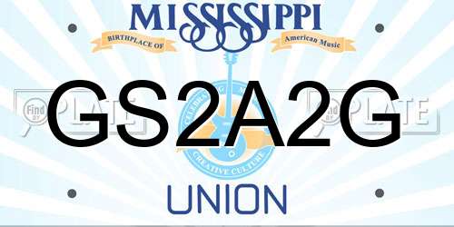 GS2A2G Mississippi License Plate