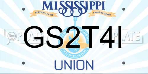 GS2T4I Mississippi License Plate