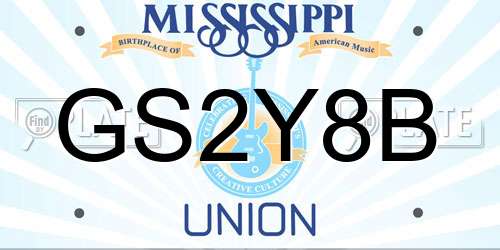 GS2Y8B Mississippi License Plate
