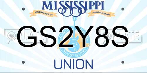 GS2Y8S Mississippi License Plate
