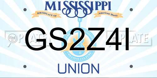 GS2Z4I Mississippi License Plate