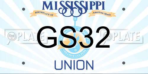 GS32 Mississippi License Plate