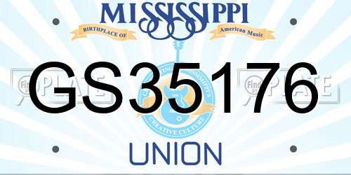 GS35176 Mississippi License Plate