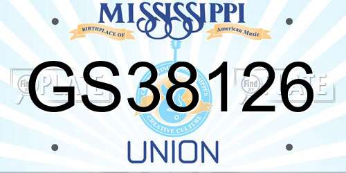 GS38126 Mississippi License Plate