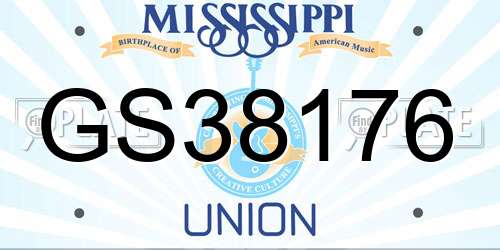 GS38176 Mississippi License Plate