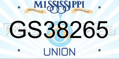 GS38265 Mississippi License Plate