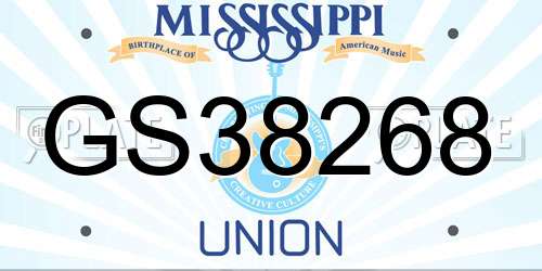 GS38268 Mississippi License Plate
