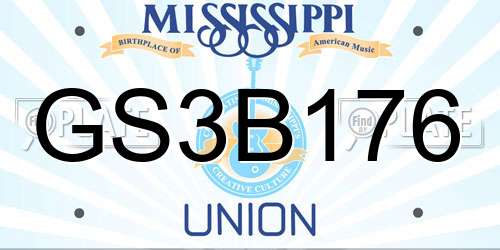 GS3B176 Mississippi License Plate