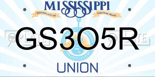 GS3O5R Mississippi License Plate