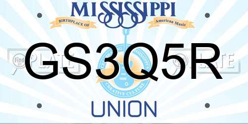 GS3Q5R Mississippi License Plate