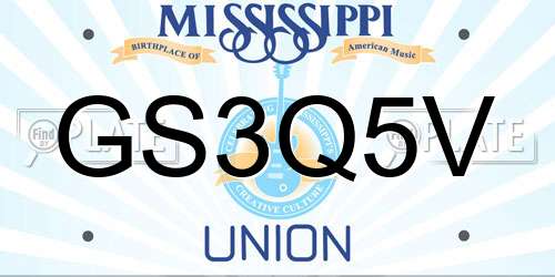 GS3Q5V Mississippi License Plate
