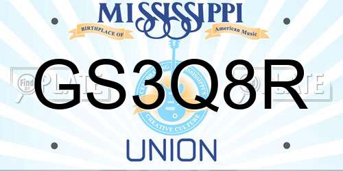 GS3Q8R Mississippi License Plate