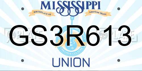 GS3R613 Mississippi License Plate