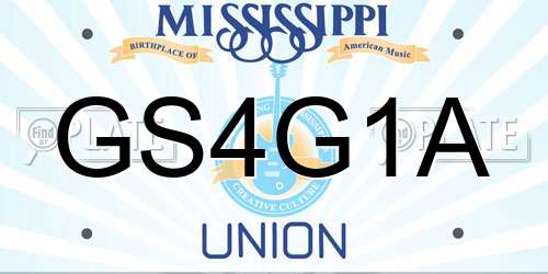 GS4G1A Mississippi License Plate