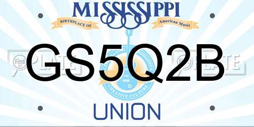 GS5Q2B Mississippi License Plate