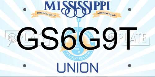 GS6G9T Mississippi License Plate