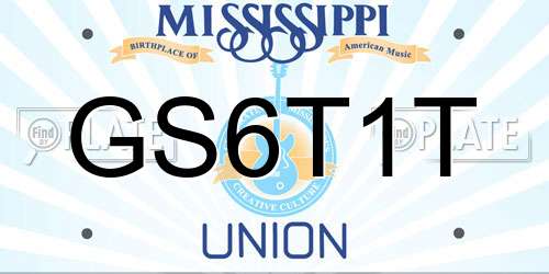 GS6T1T Mississippi License Plate