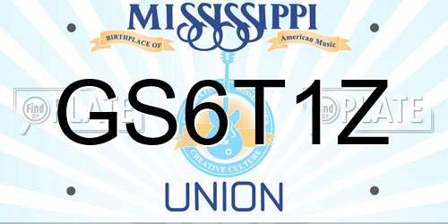 GS6T1Z Mississippi License Plate