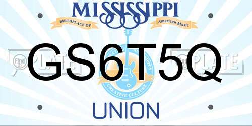 GS6T5Q Mississippi License Plate