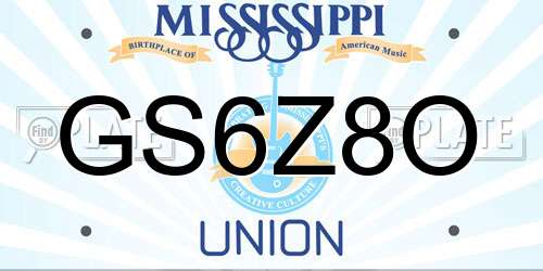 GS6Z8O Mississippi License Plate