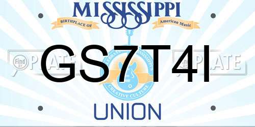 GS7T4I Mississippi License Plate