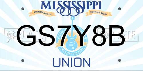 GS7Y8B Mississippi License Plate