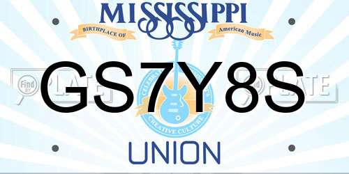 GS7Y8S Mississippi License Plate