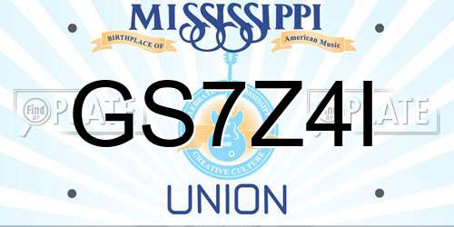 GS7Z4I Mississippi License Plate