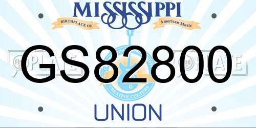 GS82800 Mississippi License Plate