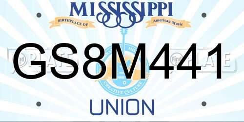GS8M441 Mississippi License Plate