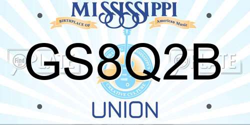 GS8Q2B Mississippi License Plate