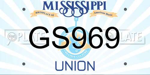 GS969 Mississippi License Plate