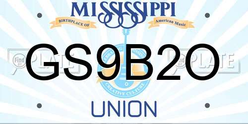 GS9B2O Mississippi License Plate