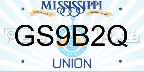 GS9B2Q Mississippi License Plate