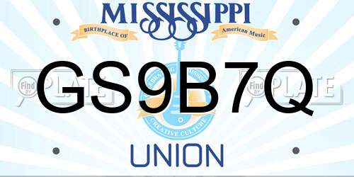 GS9B7Q Mississippi License Plate
