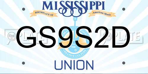 GS9S2D Mississippi License Plate