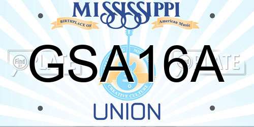 GSA16A Mississippi License Plate