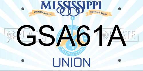 GSA61A Mississippi License Plate