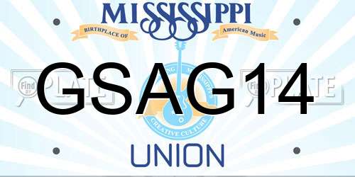 GSAG14 Mississippi License Plate